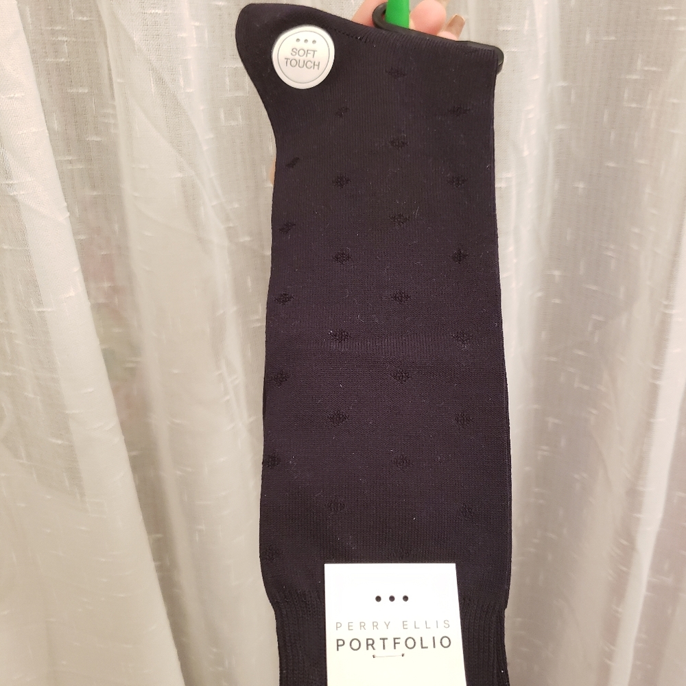 Perry Ellis Portfolio Dress Socks Black NWT